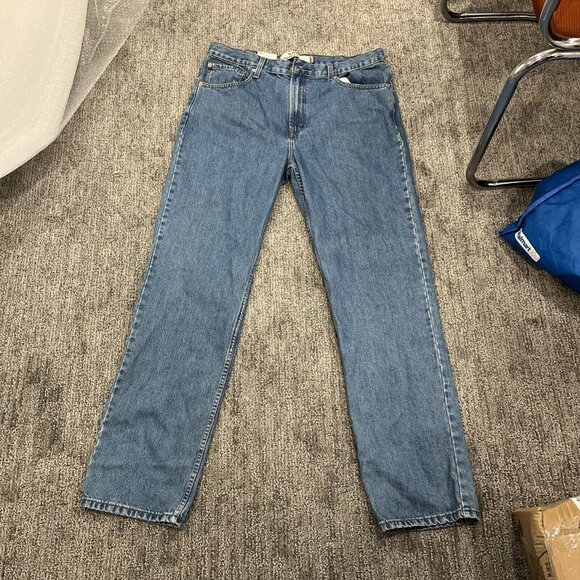 New Levis 516 Mens 38W x 34L Regular Straight Leg Slim Fit Blue Denim Jeans NWT - Picture 1 of 5